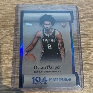 Topps Dylan Harper Spurs Card - Black, White, Blue Accent